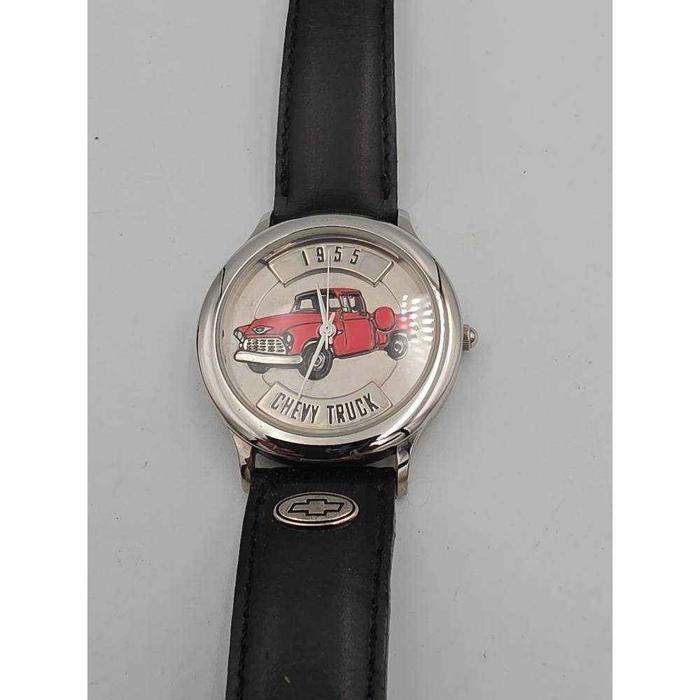 Relic Chevy Truck 1955 Watch Japan Leather Band ZR 94707 with Wood Box